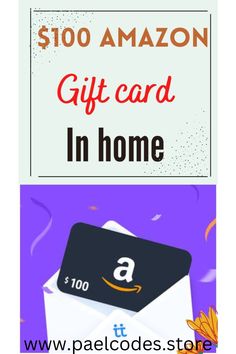 the $ 100 amazon gift card is in an envelope