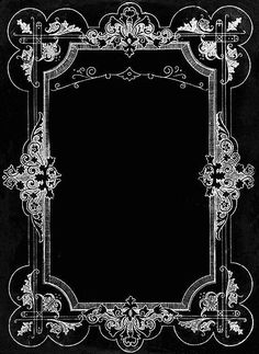 a black and white drawing of an ornate frame