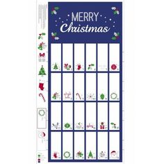 a christmas calendar is shown on a white background