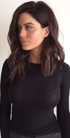 Brunette Shoulder Length Hair, Long Lob Haircut, Longbob Hair, Brunette Short, Haircut Brunette, Collarbone Length Hair, Corte Long Bob, Brunette Hair Cuts, Ideas Haircut