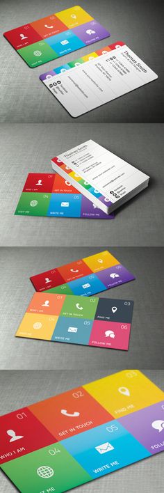 the business card is designed to look like it has different colors and shapes on it