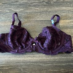 Vs Body By Victoria Unlined Demi Fitted Purple Bra Partially Lined, Fitted Lace Bra Partially Lined, Fitted Partially Lined Purple Bra, Fitted Purple Bra With Lace Trim, Victoria's Secret Fitted Lace Trim Bra, Victoria's Secret Fitted Lace Bra, Fitted Lace Bra By Victoria's Secret, Fitted Lace Bra With Lined Body, Demi Color