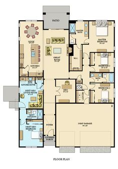 the floor plan for a two story house