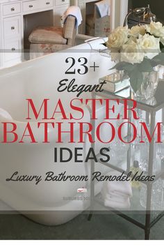 Looking for luxury master bathroom design ideas for your master bathroom remodel? From frameless glass shower stalls to luxury bathtubs to double vanities to sauna showers to master bathroom tiles, you’ll be inspired with these luxury master bathroom ideas. Whether you’re envisioning a serene spa master bathroom, an elegant master bathroom, a modern master bathroom or a white luxury master bathroom, this article will inspire you to transform your master bathroom. Ensuite Bathroom Ideas Master Bedrooms Bath Remodel, Large Bathroom Design Ideas, Large Bathroom Ideas Layout, Chic Master Bath, Large Bathroom Ideas Master Suite Interior Design, Tub Master Bath, Timeless Master Bath Ideas, 2024 Master Bath Ideas