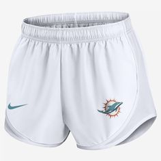 Designed with team details, the Miami Dolphins Tempo Shorts are a wardrobe staple. They feature sweat-wicking technology and a flexible, adjustable waistband for a reliably comfortable fit. Casual Shorts For Team Events During Sports Season, White Team Spirit Moisture-wicking Activewear, Team Spirit White Moisture-wicking Activewear, White Team Spirit Activewear For Sports, White Team Spirit Activewear For Training, Casual Team-colored Shorts For Team Events, Athleisure Activewear With Team Logo For Sports, Athleisure Activewear For Sports Events With Team Logo, Casual Athletic Shorts For Team Events