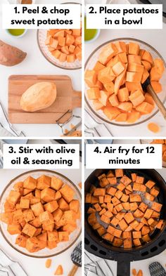 When you want a simple and healthy side dish, try this recipe for Air Fryer Sweet Potato Cubes. I seasoned them with ground cinnamon, but you can also use other dried seasonings. Everyone loves these sweet potatoes that are crispy on the outside, but tender and flavorful on the inside. This easy air fryer recipe is perfect for air fryer meal prep or for an air fryer side dish. Air Fryer Meal Prep, Sweet Potatoes For Baby, Sweet Potato Cubes, Easy Sweet Potato Recipes, Potato Cubes, Recipe For Air Fryer, Sweet Potato Recipes Healthy, Sweet Potato Cinnamon, Healthy Side Dish