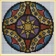 a cross - stitch pattern with an ornate design on it's side, in the middle