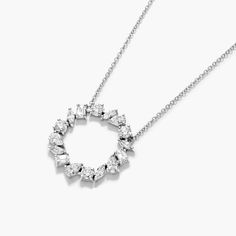 A stunning diamond pendant graces your neck in this popular, always classic necklace. The eye catching details in the setting radiate timeless sparkle. Diamond Circle Necklace, Classic Necklace, Circle Diamond, Circle Necklace, The Eye, Diamond Pendant, Diamond Necklace, White Gold, Sparkle