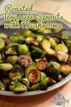 brussel sprouts in a metal bowl on a table