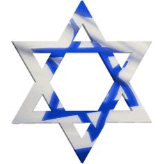 the star of david is painted in blue and white