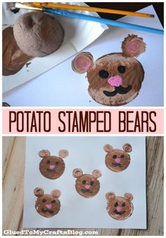 this is an easy and fun potato stamp bear craft for kids to make