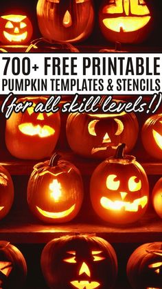 pumpkins with the words free printable pumpkin templates and stencils for halloween