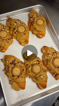 some food is sitting on a pan and ready to be cooked in the oven for consumption