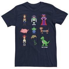 a t - shirt with pixel characters on it