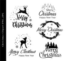 merry christmas and happy new year svt files for silhouettes, photoshopped