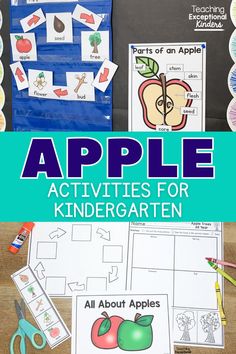 A variety of apple themed activities for kindergarten Apple Learning Activities, Fun Kindergarten Activities, Apple Theme Activities, Apple Unit Study, Kindergarten Names, Literature Activities