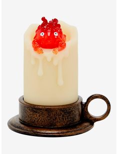 a candle that has some kind of thing on it