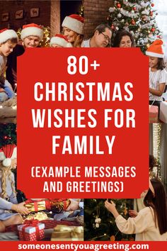 christmas wishes for family and greetings with the words,'80 + christmas wishes for family