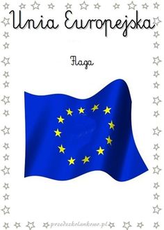 the european flag with stars on it is in front of a white background and text that reads