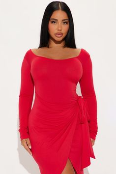 Available In Black And Red. Long Sleeve Midi Dress Scoop neckline Long sleeves Tie waist detail Tulip hem Stretch Length = 40" 95% Polyester 5% Spandex Imported | Hunter Long Sleeve Midi Dress in Red size XS by Fashion Nova Red Long Sleeve Daywear Dress, Red Long Sleeve Midi Dress, Red Viscose Long Sleeve Dress, Fashion Nova Red Dress, Red Fitted Long Sleeve Sweater Dress, Red Moisture-wicking Long Sleeve Outerwear, Women Hunters, Red Long Sleeve, Red Midi Dress