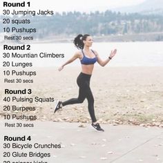 a woman is running on the beach in her workout gear