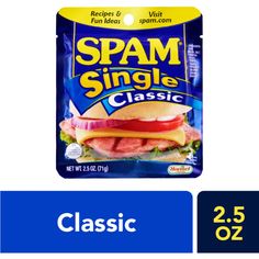 the spam single classic sandwich is on sale for $ 5 00 each or more