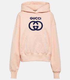 GG embroidered cotton jersey hoodie in pink - Gucci | Mytheresa Gucci Sweat Set, Gucci Hoodie Dress, Gucci Hoodie, Long Bridal Robe, Gucci Outfits, Gucci Fashion, Pink Hoodie, Luxury Women, Winter Looks