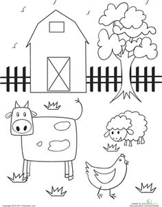 farm animals coloring pages for kids