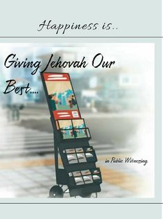 an advertisement for a cell phone store with the words, happiness is giving jehovah our best