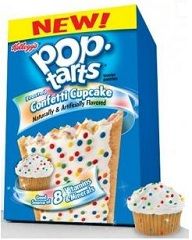 a box of pop tarts cupcakes with frosting and sprinkles