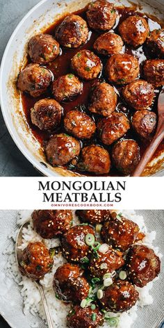 meatballs with sauce and vegetables in a bowl