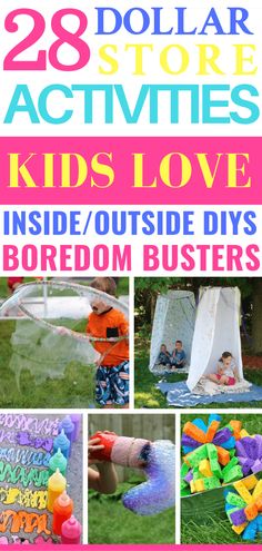 27 dollar store activities kids love inside / outside diy's boredom busters