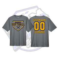 a gray t - shirt with the name and number on it that says,'custom name