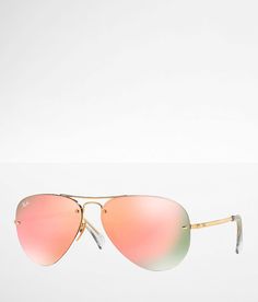 Ray-Ban Rimless Aviator Sunglasses - Gold , Women's Goldgradient Metal frame sunglasses Mirror lenses 100% UV protection Soft shell case included. Apparel & Accessories Rimless Shield Sunglasses With Gradient Lenses, Pink Rimless Shield Sunglasses With Mirrored Lenses, Pink Mirrored Rimless Shield Sunglasses, Pink Rimless Shield Sunglasses With Gradient Lenses, Pink Rimless Polarized Sunglasses, Ray Bands, Sunglasses Mirror, Gold Gradient, Gold Aviator Sunglasses