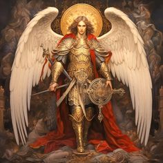 St Michael The Archangel, Lost Paradise, Michael The Archangel, Dragon Illustration, Adventure Aesthetic, San Michele, Archangel Michael, Angel Art, Saint Germain