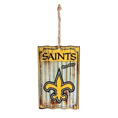 a new orleans saints sign hanging from a rope