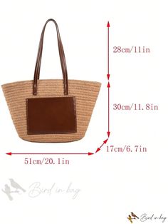 Bird in Bag - Double-Handle Straw Bag with High Capacity, Perfect for Summer Beach Travel Woven Tote Bag, Beach Travel, Shoulder Tote Bag, Bird In Bag, Shopper Bag, Bag Bag, Shoulder Tote, Beach Trip, Summer Casual