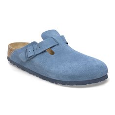 Boston Soft Footbed Suede Leather Elemental Blue | BIRKENSTOCK Birkenstock Boston Soft Footbed, Elemental Blue, Boston Soft Footbed, Suede Fashion, Zermatt, Birkenstock Boston Clog, Shoe Insoles