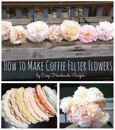 how to make coffee filter flowers with easy handmade designs for the home or office