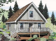 this is an artist's rendering of the cabin style house plans for small homes