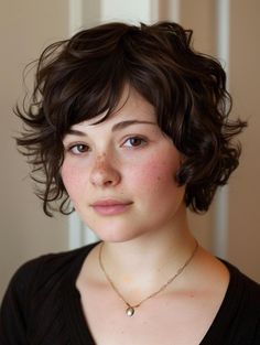 Curly Short Hairstyles Round Face, Short Wavy Hairstyles For Women Round Face, Short Hair Double Chin, Chubby Short Hair, Short Wavy Hair Round Face, Chubby Face Haircuts Double Chin, Korean Pixie, Short Hairstyles For Chubby Faces, Wavy Pixie Haircut