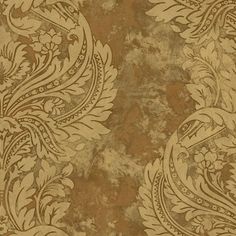 a brown and beige wallpaper with an intricate design on it's surface,