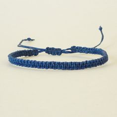 For Him.Simple Single Line Navy Blue Friendship Bracelet #navyblue #friendship #bracelet Blue Friendship Bracelet, Navy Bracelet, Thread Bracelets, I Ship It, Single Line, Blue Bracelet, Adjustable Bracelet, Friendship Bracelet, Quince