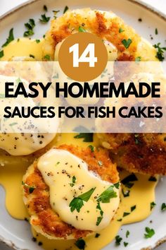 I love these simple and easy to make homemade sauces for fish cakes! From classic favorites like tartar and hollandaise, to creative choices like hoisin ketchup, these are perfect for a quick dinner with lots of flavour. Click to get the full list + save this Pin for later. Fish Cake Dipping Sauce, Sauce For Fish Cakes, Sauce To Go With Fish, Sauce For Breaded Fish, Fish Cake Sauce, Sauce For Cod Fish Recipe, Sauce For Fish Fillet, Homemade Fish Cakes