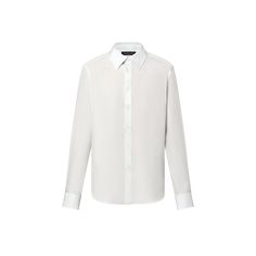 LOUIS VUITTON® - Embroidered Long-sleeved Cotton Blend Shirt - White Business Looks, Dior Shirt, Louis Vuitton Official Website, Leather Denim, Formal Business, Knitwear Tops, Shirt Collection, Pant Shirt, Summer Essentials