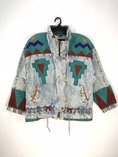 New York Girl, Pop Art Abstract, Girls Winter Jackets, Workwear Jeans, Purple Jacket, Aztec Design, Aztec Designs, Long Sleeves Jacket, Vintage Jacket