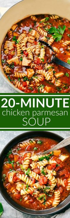 the cover of 20 minute chicken parmesan soup