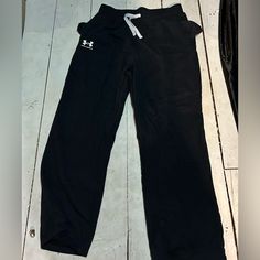 Never Worn, Brand New Accepting Offers Black Casual Under Armour Sweatpants, Casual Under Armour Pants, Under Armour Bottoms With Pockets, Under Armour Black Sweatpants With Pockets, Under Armour Black Pants With Elastic Waistband, Under Armour Black Cotton Bottoms, Under Armour Casual Loungewear Pants, Under Armour Black Pants With Pockets, Casual Under Armour Pants For Loungewear