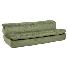 two green couches sitting next to each other