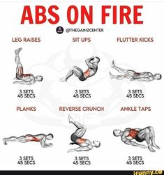 a poster showing how to do abs on fire